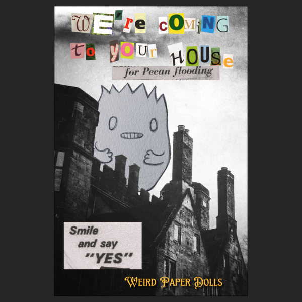 'We are coming to your house' postcard